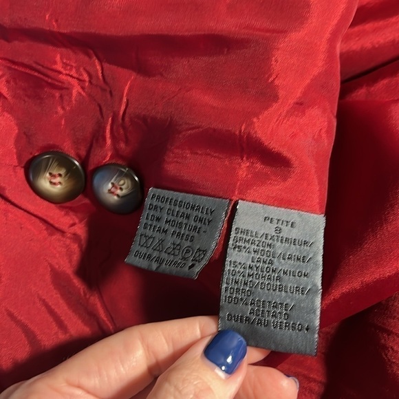 Vintage Lizwear Lambswool Mohair soft Fringe Lined Lightweight Plaid Jacket 8P - Picture 9 of 12